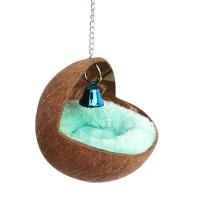ราคา Coconut Bird Nest Coconut Shell Warm Sleeping Bed Bird House Bed Breeding Nesting Anti Pecking Bite With Warm Pad And Bell For Bird Parrot Budgie Parakeet Cockatiel Conure everybody (18009183039)