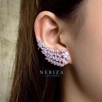 ราคา Neriza Jewelry ต่างหูปีกนกเพชรสังเคราะห์ เกรดพรีเมี่ยมประกายไฟเทียบเท่าเพชรแท้ จัดส่งฟรี NE017 (12116376699)