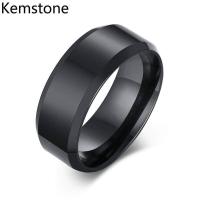ราคา Kemstone แฟชั่น 8 มม สแตนเลสแหวนสีดำมันวาวง่ายสำหรับผู้ชาย (700812786)