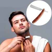 ราคา มีดโกนหนวดแบบพับ ด้ามไม้ทรงคลาสสิค (3298626886)