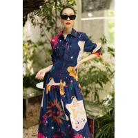 ราคา ส่งเร็ว ชุดเดรสยาวคอปกทรงพอดีตัว กระดุมหน้า แขนยาว ใช้ผ้าคอตตอนพิมพ์ลายไพ่ยิปซีในการตัดชุด รุ่นนี้มาพร้อมเข็มขัดผ้างานสวยเข้าเซท ให้ลุคเรียบหรู ดูดี Colors 3 ฟ้า Blue ขาว white ชมพู pink Size SML (190