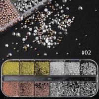 ราคา BORN PRETTY 12 Grids White Pearls For Nails Silver Bead Nail Art Charms Flatback 3D Crystals Rhinestones Nail Accessories Decorations (19872343903)