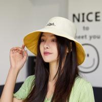 ราคา หมวกกันแดดสวยๆ หมวกปีกกว้างมีลายปัก หมวกชาวประมง มีสายรัดคาง (17156425762)