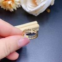 ราคา พร่อมส่ง เครื่องประดับ แหวน แหวนเพชร สแตนเลสแท้ เคลือบทองเค ลายไม้กางแขนเพชรCZ (16983298392)