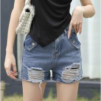 ราคา พร้อมส่ง กางเกงยีนส์ขาสั้น เอวสูง งานแต่งกระดุม สุดชิค (20231153131)