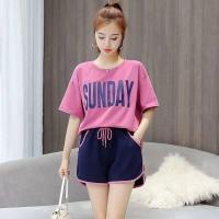 ราคา New ชุดเซต 2 ชิ้น ผู้หญิง กีฬาชุดสูทสองชิ้น แฟชั่นผู้หญิง สไตล์เกาหลี สินค้าพร้อมส่ง (18052754820)