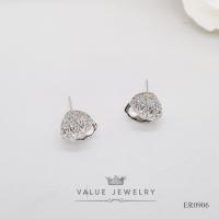 ราคา ต่างหูแป้น คริสตัล ลายหอยมุก เงินแท้ ไข่มุก ใส่สวยได้ทุกวัน เครื่องประดับเพชรCZคริสตัล เพชร สร้อย สร้อยคอ แหวน ER0906 Value Jewelry (2264874076)