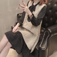 ราคา สเวตเตอร์ถักยาวสองชุดว่ายน้ำแบบกางเกงขาสั้นและเสื้อกล้ามมีสไตล์และมินิมอลชุดชุดแขนกุดทรงหลวมกระโปรงลายตารางฤดูใบไม้ผลิและฤดูใบไม้ร่วง (18751971450)