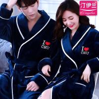 ราคา ชุดนอนคู่รักสำหรับฤดูใบไม้ร่วงและฤดูหนาวปี AWP404ชุดคลุมอาบน้ำผ้าสักหลาดหนาชุดคลุมอาบน้ำผ้าคอรัลฟรีซสำหรับผู้ชายและผู้หญิงชุดนอนซับในขนแกะยาวขนาดพิเศษ (11216008551)