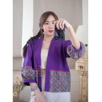 ราคา เสื้อคลุม เสื้อคลุมผ้าฝ้าย เสื้อคลุมแขนยาว ปลายแขนบอลลูนแต่งเหรียญล้านนา มี 6 สี แต่งผ้าลายไทยเดินเส้นไหมพรม เสื้อสุภาพ เสื้อทำงาน (16519943851)