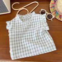 ราคา ส่งของ พร้อมส่ง ขายดี เสื้อยืดแขนกุด ลายตาราง สไตล์เกาหลี ญี่ปุ่น แฟชั่นฤดูร้อน สําหรับเด็กผู้หญิง 0 6 ปี 2023 (19693135339)