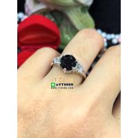 ราคา แหวนนิล แหวนเงินแท้ ชุบทองคำขาว พลอยนิลแท้ YTG 8378 (17430196574)