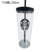 ราคา Starbuck ถ้วยพลาสติกแก้วเก็บความเย็นแก้ว Starbuckle พร้อมฝาปิดถ้วยพลาสติกใสสองชั้นถ้วยน้ำสร้างสรรค์การออกแบบพลาสติก PP (15632571602)