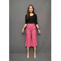 ราคา Plain Plain by Noi กางเกงลินินบาน5ส่วน กางเกงขาบาน กระดุมหน้า (19573769157)