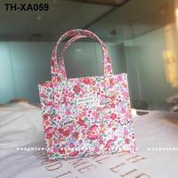 ราคา cath kidston handbag mini small square bag floral waterproof box lunch bag canvas printing hand bag small bag (19633469931)