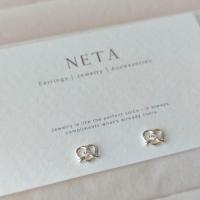 ราคา Pretzel earrings ต่างหูเงินแท้ ต่างหูน่ารักๆ ต่างหูเพชร (19566832869)