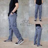 ราคา กางเกงวินเทจ MAFEAR ใส่สบาย สีเทา กางเกงวินเทจขายาว6กระเป๋า (16653553483)