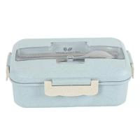 ราคา Rice box กล่องข้าว กล่องข้าวฟางข้าวสาลี กล่องข้าวไมโครเวฟ กล่องใส่อาหาร พร้อมอุปกรณ์ช้อนตะเกียบสแตนเลส แบบแบ่งช่อง กล่องเบนโตะ bento wheat (10237686293)