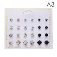 ราคา ต่างหูต่างหูวงกลมเพทายคริสตัลผสม JZ 12คู่ เซ็ตผู้หญิงหญิงสาวเครื่องประดับหู (18400655832)