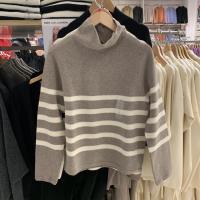 ราคา Uniqlo หญิงขี้เกียจขี้เกียจในฤดูใบไม้ร่วงและฤดูหนาวของลมเดียวลายเสื้อกันหนาวคอเต่าแขนยาว Pullovers เสื้อถัก454697 (17576417916)