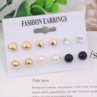 ราคา lovemango 6ชิ้น เซ็ต ต่างหูห่วง ต่างหูไข่มุกน่ารักๆ 6pcs set pearl love hoop earrings niche cold wind earrings simple (16885565878)