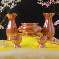 ราคา Set 5 ชิ้น ชุดบูชาหิ้งพระ เครื่องใช้โต๊ะหมู่บูชา กระถางธูปเซรามิค แจกันดอกไม้พระ แจกันเซรามิค เชิงเทียนหน้าพระ (11204079502)