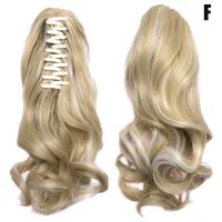 ราคา LemonBlue Clip On Curly Ponytail Hair Extension Women Claw On Long Wavy Wig Hair Piece E (17583694360)