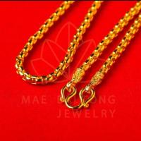 ราคา สร้อยคอทอง1 บาท ลายบล็อก หุ้มเศษทอง สร้อยทองชุบ เส้นนิ่ม โดนน้ำหอมได้ ทองไมครอนยาว20 24นิ้ว สวมหัว (15718485645)