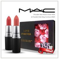 ราคา ของแท้100 ลิปสติกMAC Powder Kiss Matte Satin Lustreglass Lipstick ลิปmacพร้อมถุงแบรนด์และแถมตัวอย่างน้ำหอม2ml (20953973851)
