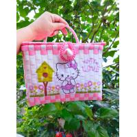 ราคา กระเป๋าสานพลาสติกลายโดเรม่อนแบบฝาปิดขนาด15 19 16 (19534061941)