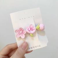 ราคา Pink Peach Blossom Hairpin Fashion Headdress Bangs Side Clip MIMOON (20607332428)