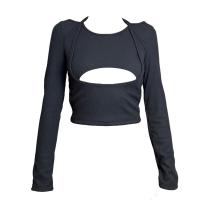 ราคา Cutout Long Sleeve Top เสื้อครอปแขนยาว ผูกคอ 2 สาย (18164974890)