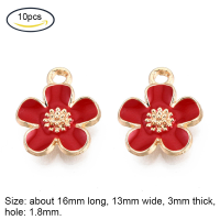 ราคา Beebeecraft 5 20 pc Alloy Enamel Flower Pendants Cherry Blossoms Flower Charms Gold Plated Pendant for Women Jewelry Making Necklace Earrings Bracelet Craft Findings (14013190803)