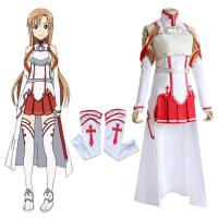 ราคา Anime Sword Art Online Asuna Yuuki Cosplay Costumes Uniform for Halloween SAO Asuna Battle Suit Outfits with Wig and Shoes (12086844028)