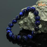 ราคา หินบลูไทเกอร์อาย พลอยตาเสือ แต่งสี ขนาด 10 มิล Blue Tiger Eye กำไลหินแท้ หินสี กำไล หิน หินสีน้ำเงิน by ออมทอง (15564399901)