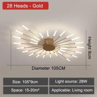 ราคา โคมระย้า Led สไตล์นอร์ดิก โคมไฟระย้าโมเดิร์น โคมไฟระย้าห้องนั่งเล่น ไฟระย้า ทองดำ (19936258277)