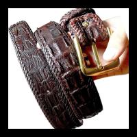 ราคา รุ่นกระดูกคู่งานสวยๆ ของชาวคาวบอยและชาวบิ๊กไบค์ หนังแท้ใช้นานใช้ทน เป็น 10 ปี เข็มขัดหนังจระเข้ สีน้ำตาลเม็ดมะขาม (17336642681)