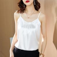 ราคา เสื้อกล้ามสายเดี่ยวผู้หญิงใส่ด้านในไซส์ใหญ่ผ้าซาตินหลังสวยเสื้อแขนกุด (20529502305)