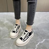 ราคา รองเท้าผ้าใบสตรีแฟชั่นรองเท้าส้นตึก Retro Casual รองเท้านักเรียนคลาสสิกสบายและระบายอากาศได้ (19225850876)