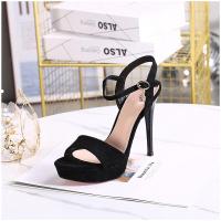 ราคา รองเท้าคีบแบบส้นสูงรองเท้าส้นเข็มผู้หญิงสีดำ4 5นิ้ว (20665760824)