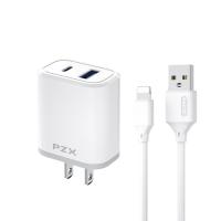 ราคา ชุดชาร์จ USB C PZX P08 ชุดสายชาร์จเร็ว พร้อมสายชาร์จ (17495158749)