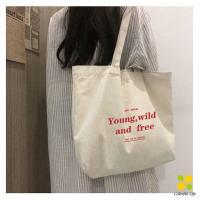 ราคา CLM กระเป๋า ผ้าแคนวาสแฟชั่นสไตล์ เกาหลี สกรีน อักษร canvas bag (14253087498)