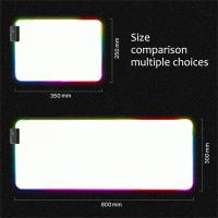 ราคา Black and White Background Rgb Gaming Mouse Pad LED Laptop White Pad Gamer Computer Keyboard Carpet Gaming Accessories Desk Mat (10402644680)