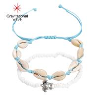 ราคา กำไลข้อเท้าลูกปัดสำหรับผู้หญิง2ชิ้นลายคลื่นความโน้มถ่วงอัญมณีใส่เท้ากำไลข้อเท้าข้อเท้ามีเสน่ห์กระดองเต่า (20646493623)