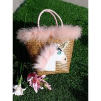 ราคา กระเป๋าสานกระจูดลายม้าโพนี่สีชมพูขนาด 8 9 ลายใหม่ (7450778300)