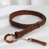 ราคา Morning Routine Grande Tresse Cinnamon Brown เข็มขัดสาน เข็มขัดถักเปีย สายหนังแท้ เส้นกว้าง 2 ซม (11899627440)