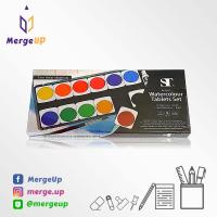 ราคา กล่อง 12 สี สีน้ำตลับ ชนิดก้อน เอสที ST Water colour Tablets Set (7957683454)