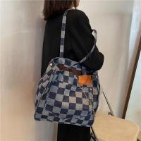 ราคา กระเป๋าสะพายไหล่ผ้าใบลายสก๊อตลายตารางสีฟ้ายีนส์กระเป๋าโท้ทดูแพงสำหรับเดินทางทำงานความจุใหญ่กระเป๋าเข้าเรียนมหาวิทยาลัยหญิง (20563853038)