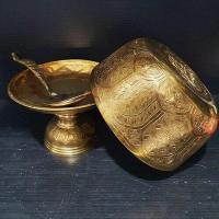 ราคา ขันพาน 6 นิ้ว ทองเหลืองตอกลาย ุพร้อมทัพพีตอกลาย (16237769673)