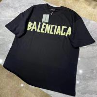 ราคา Balenciagaมีน้ำยางสีเหลืองใหม่เอี่ยมเสื้อยืดคอกลมแขนสั้นพิมพ์โลโก้แบบคู่เสื้อยืดครึ่งแขนทรงหลวมแฟชั่น (19136261079)